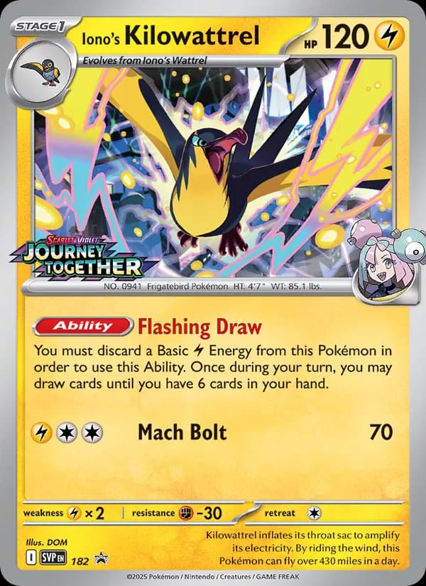 Iono's Kilowattrel 182/225, SVP Black Star Promos