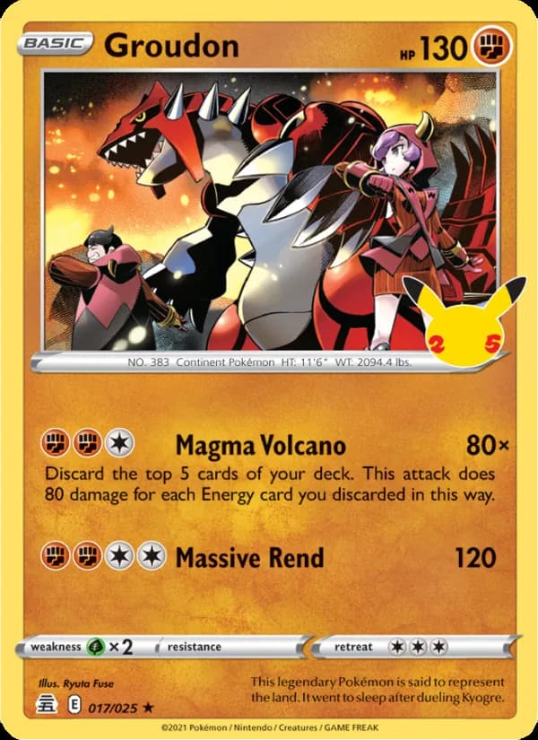 Groudon 17/25, Celebrations