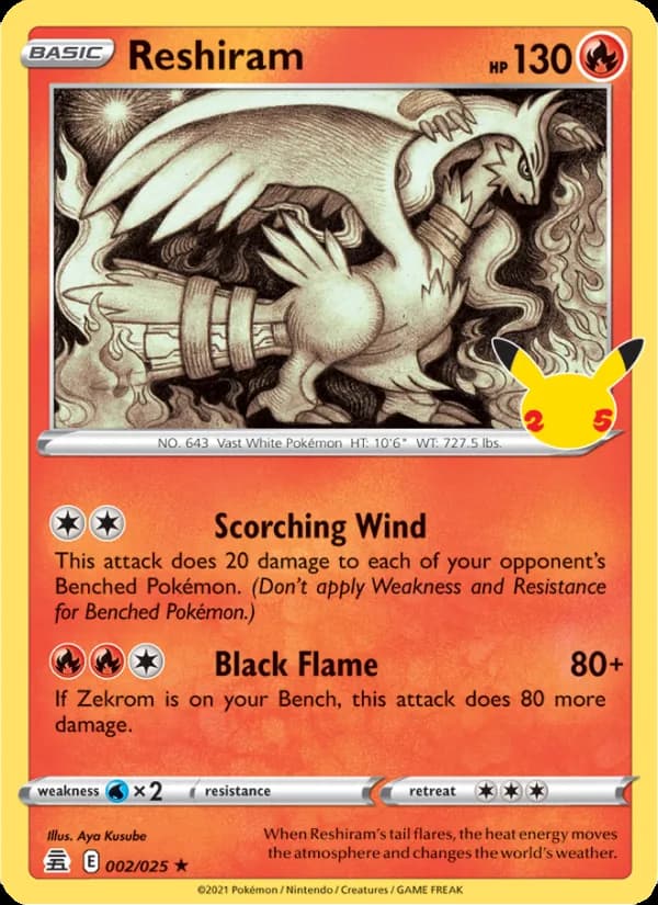 Reshiram 2/25, Celebrations