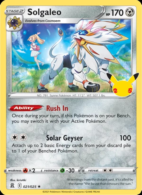 Solgaleo 21/25, Celebrations
