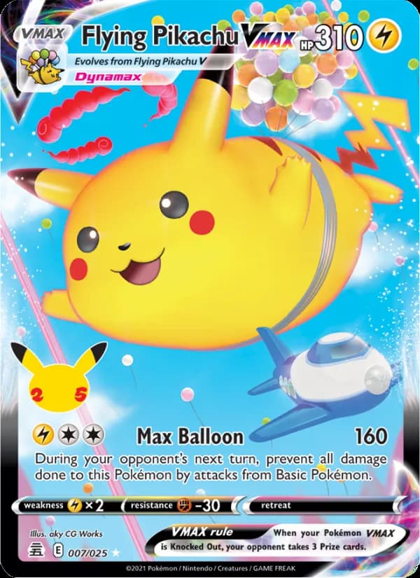 Flying Pikachu VMAX 7/25, Celebrations