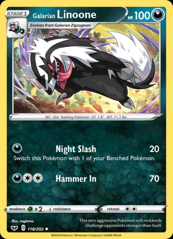 Galarian Linoone 118/202, Sword & Shield