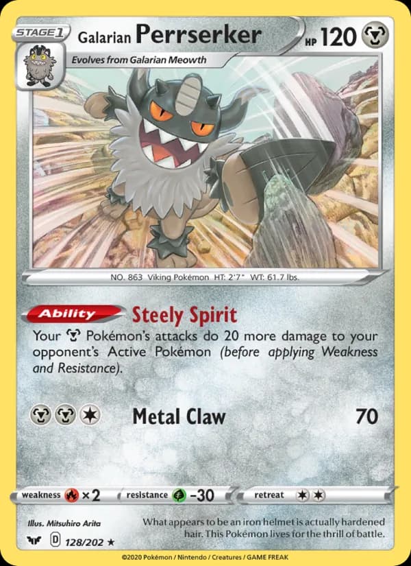 Galarian Perrserker 128/202, Sword & Shield