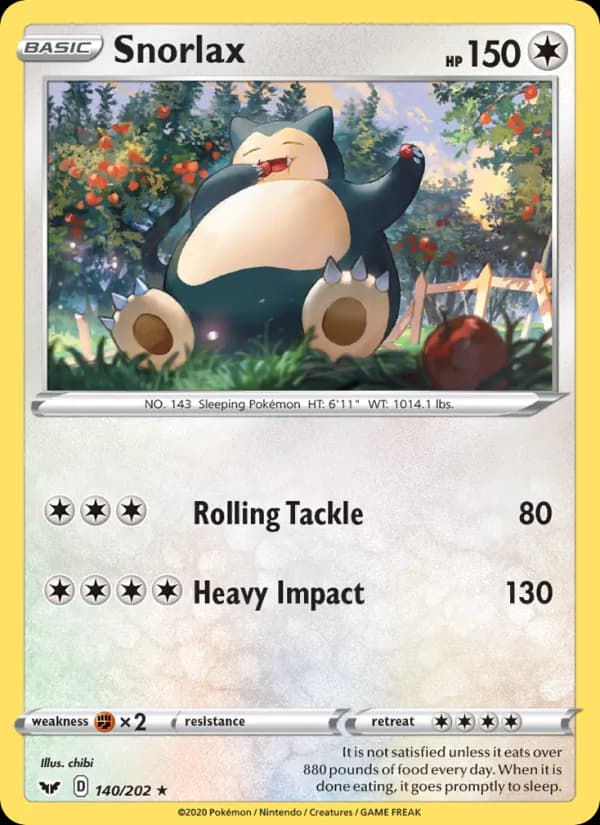 Snorlax 140/202, Sword & Shield