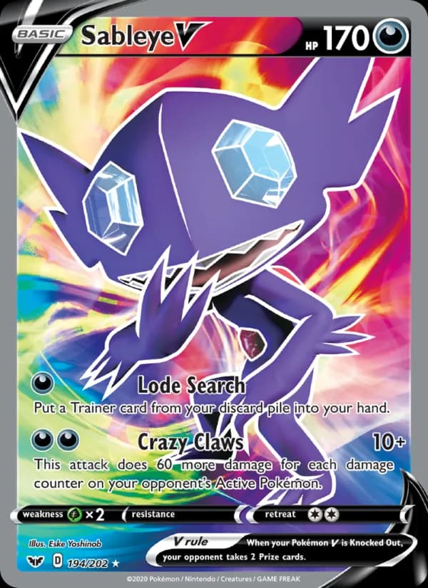 Sableye V 194/202, Sword & Shield