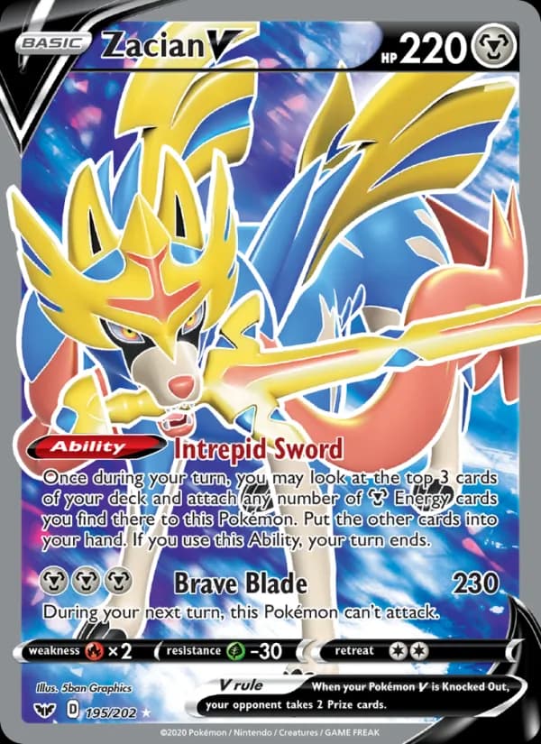 Zacian V 195/202, Sword & Shield