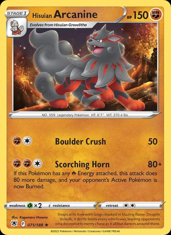 Hisuian Arcanine 071/189, Astral Radiance