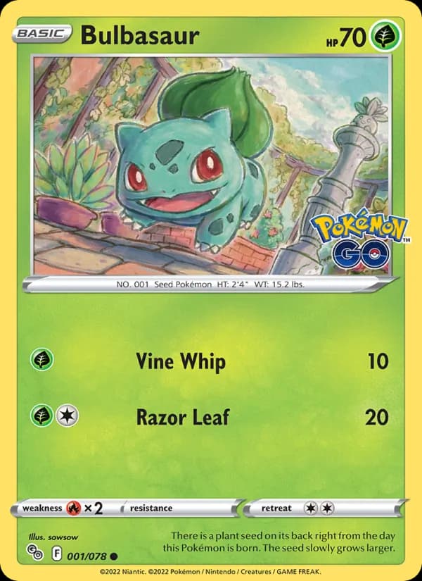 Bulbasaur 001/78, Pokémon GO