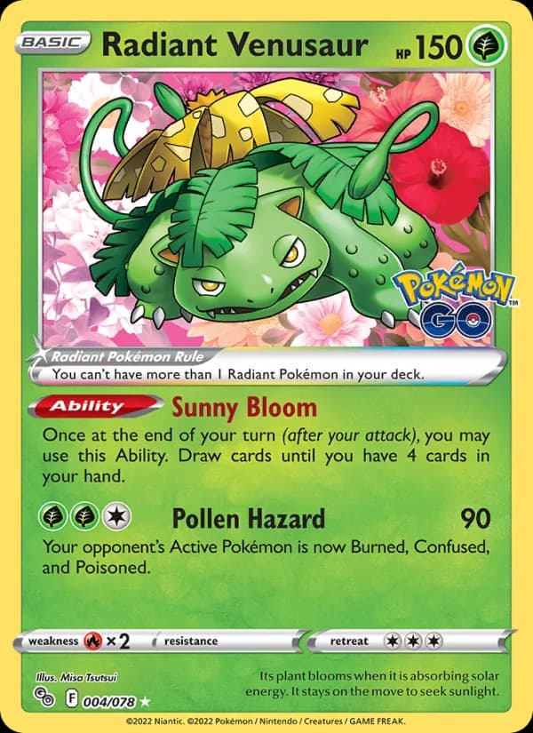 Radiant Venusaur 004/78, Pokémon GO