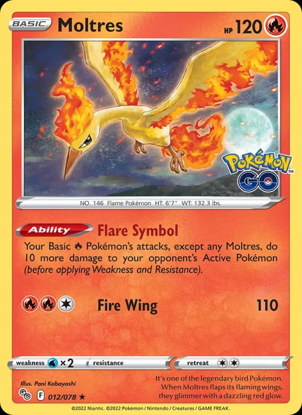 Moltres 012/78, Pokémon GO