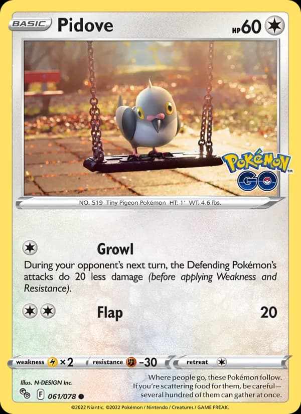 Pidove 061/78, Pokémon GO