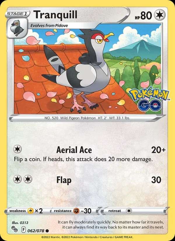 Tranquill 062/78, Pokémon GO