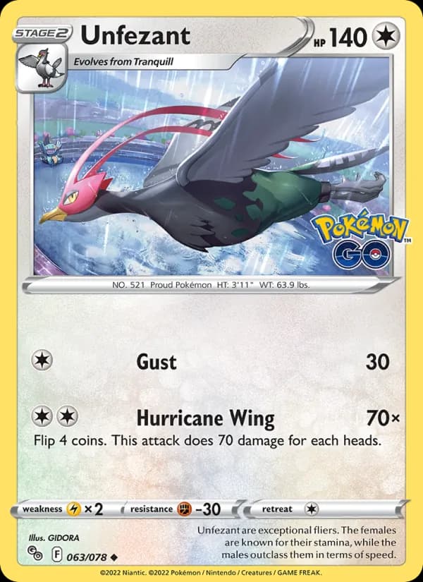 Unfezant 063/78, Pokémon GO