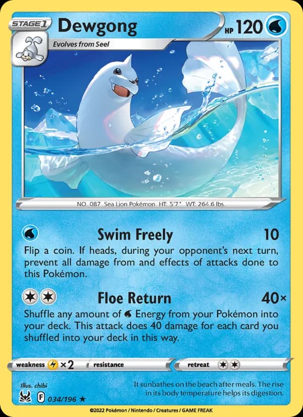 Dewgong 034/196, Lost Origin