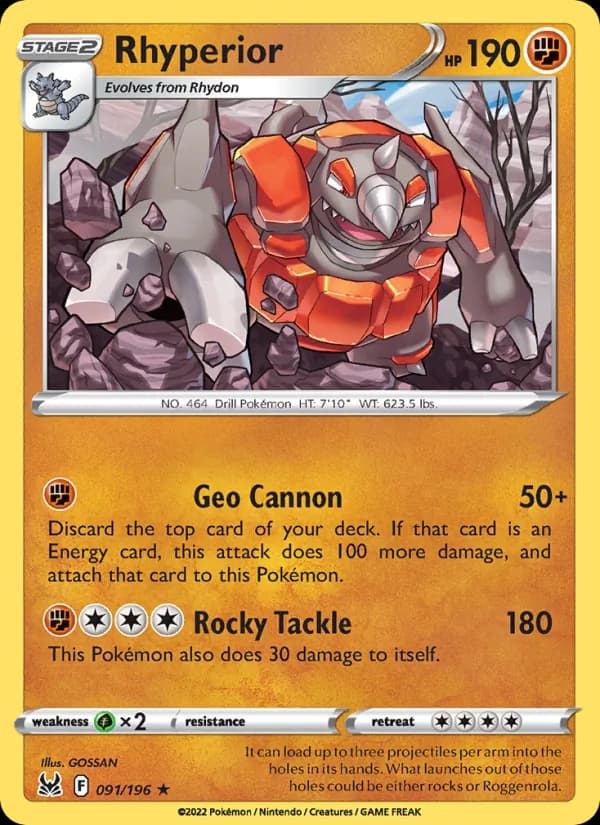 Rhyperior 091/196, Lost Origin