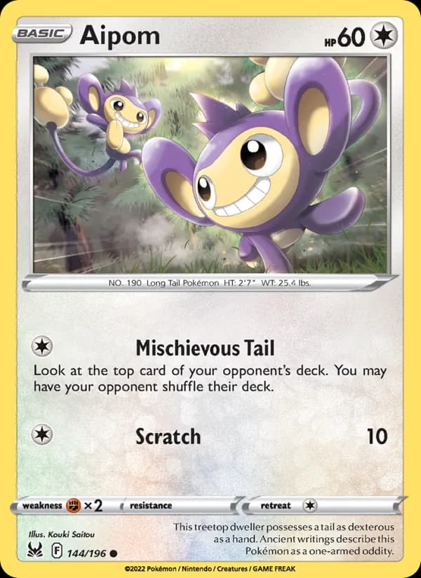 Aipom 144/196, Lost Origin