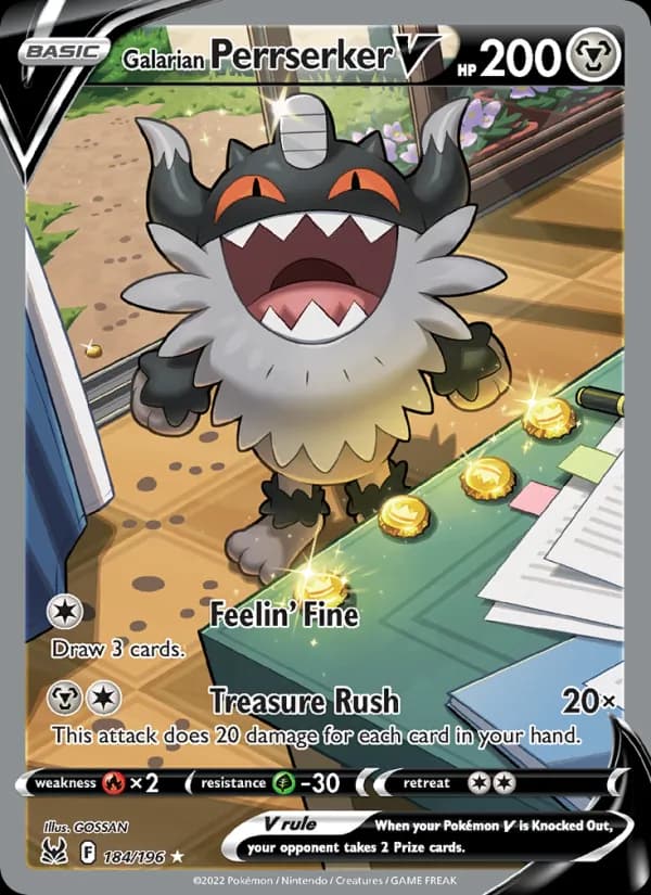 Galarian Perrserker V 184/196, Lost Origin