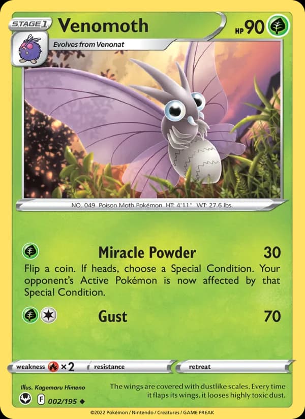Venomoth 002/195, Silver Tempest