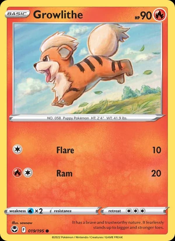 Growlithe 019/195, Silver Tempest