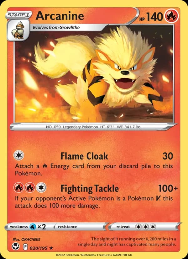 Arcanine 020/195, Silver Tempest