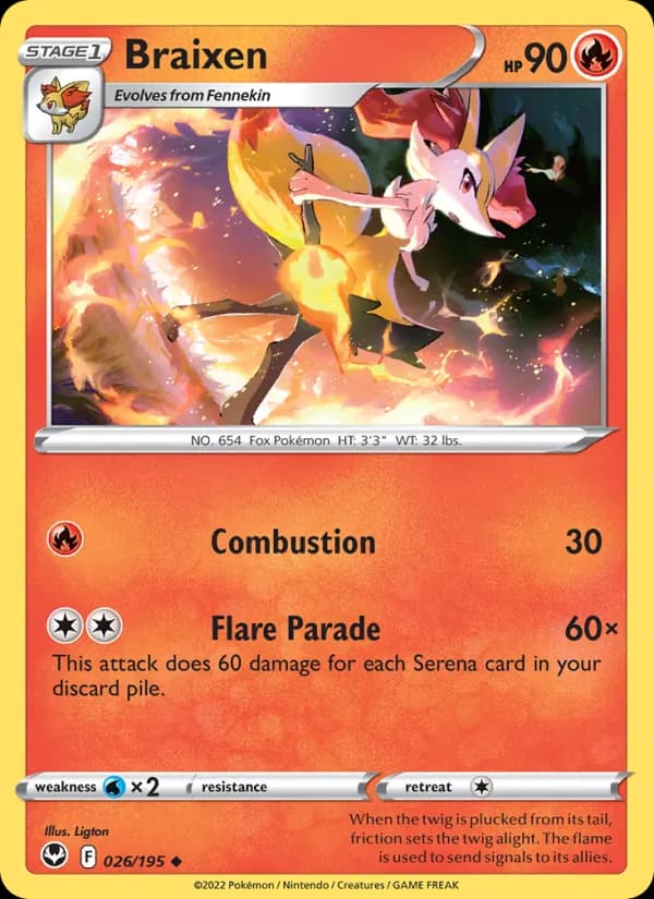Braixen 026/195, Silver Tempest