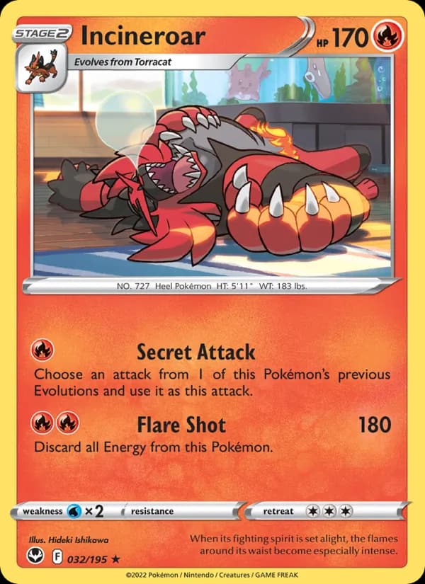Incineroar 032/195, Silver Tempest