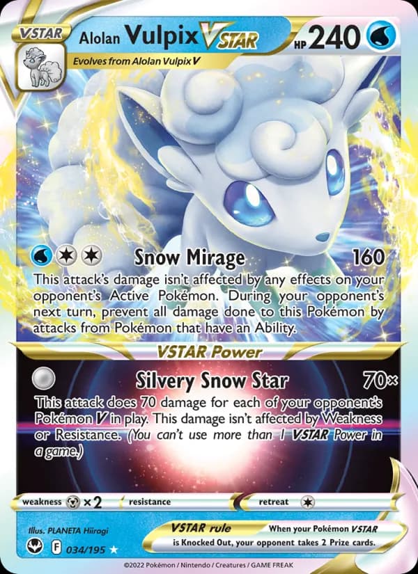 Alolan Vulpix VSTAR 034/195, Silver Tempest