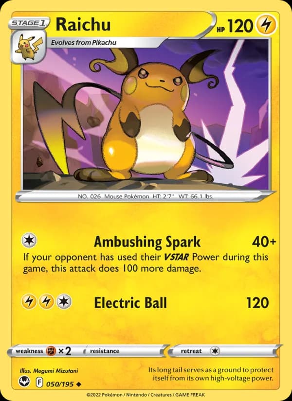 Raichu 050/195, Silver Tempest
