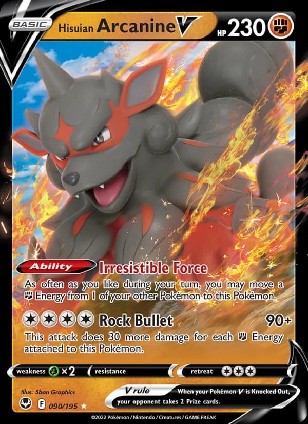 Hisuian Arcanine V 090/195, Silver Tempest