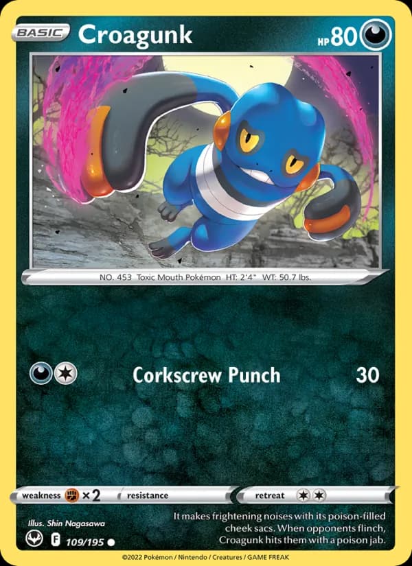 Croagunk 109/195, Silver Tempest