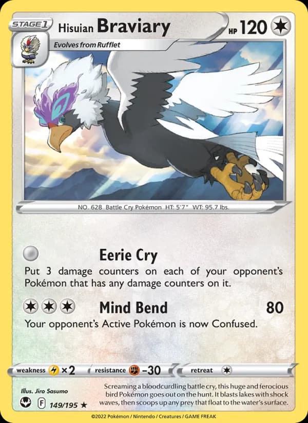 Hisuian Braviary 149/195, Silver Tempest