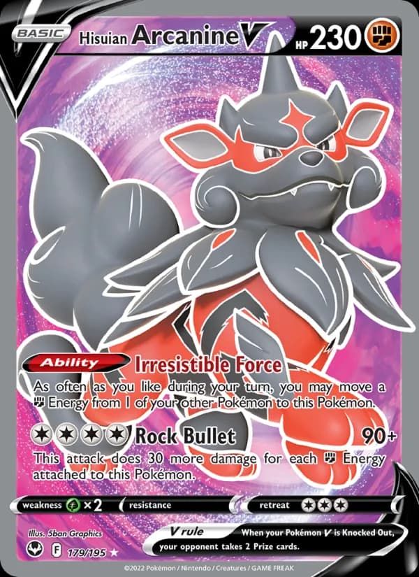 Hisuian Arcanine V 179/195, Silver Tempest