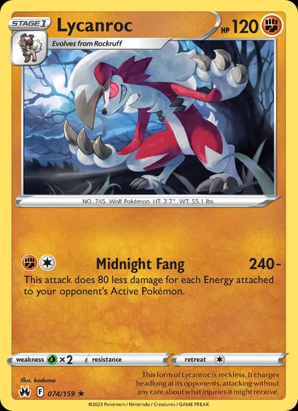 Lycanroc 074/159, Crown Zenith