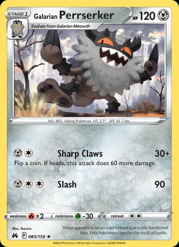 Galarian Perrserker 085/159, Crown Zenith