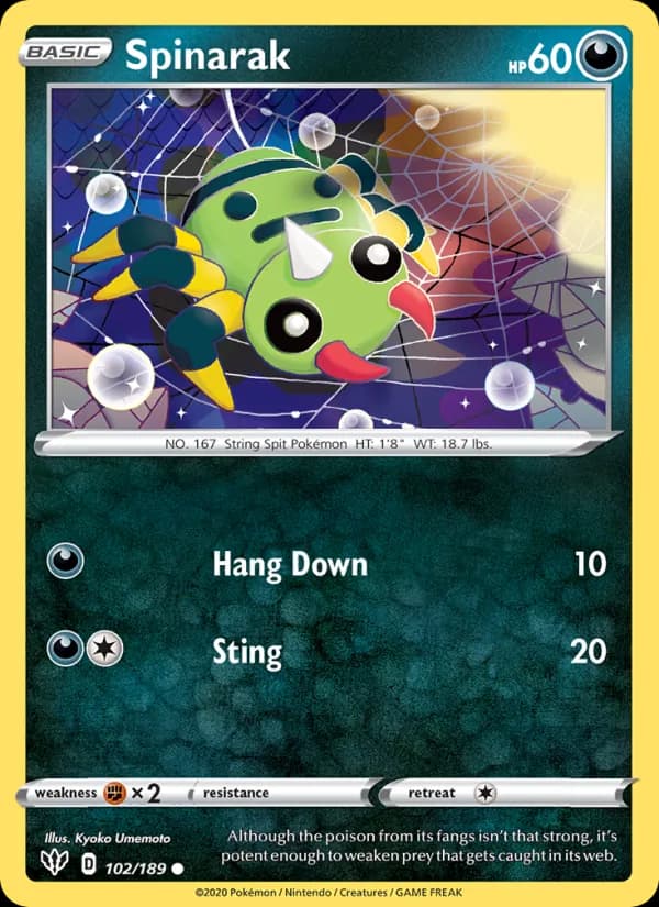Spinarak 102/189, Darkness Ablaze