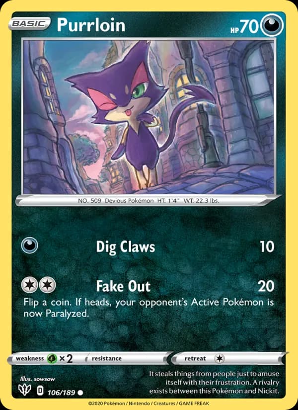 Purrloin 106/189, Darkness Ablaze