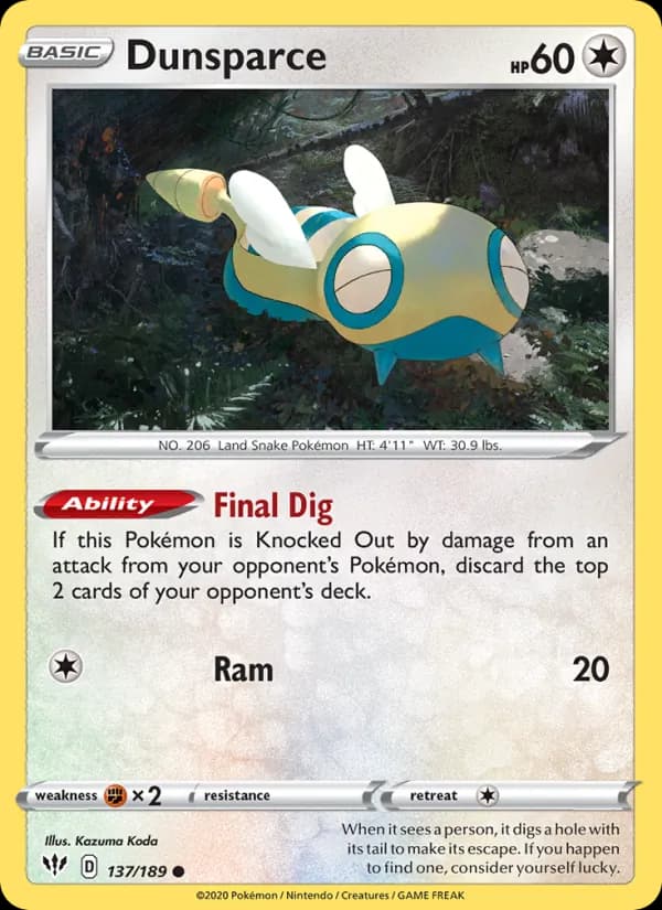 Dunsparce 137/189, Darkness Ablaze