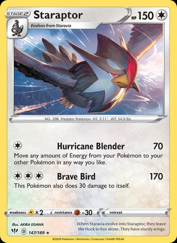 Staraptor 147/189, Darkness Ablaze