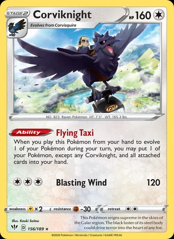 Corviknight 156/189, Darkness Ablaze