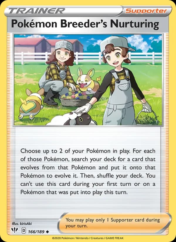 Pokémon Breeder's Nurturing 166/189, Darkness Ablaze