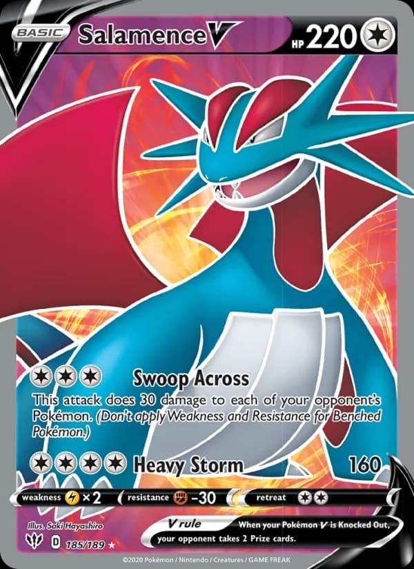 Salamence V 185/189, Darkness Ablaze