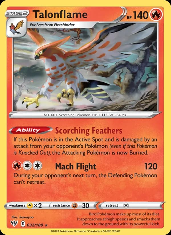 Talonflame 32/189, Darkness Ablaze