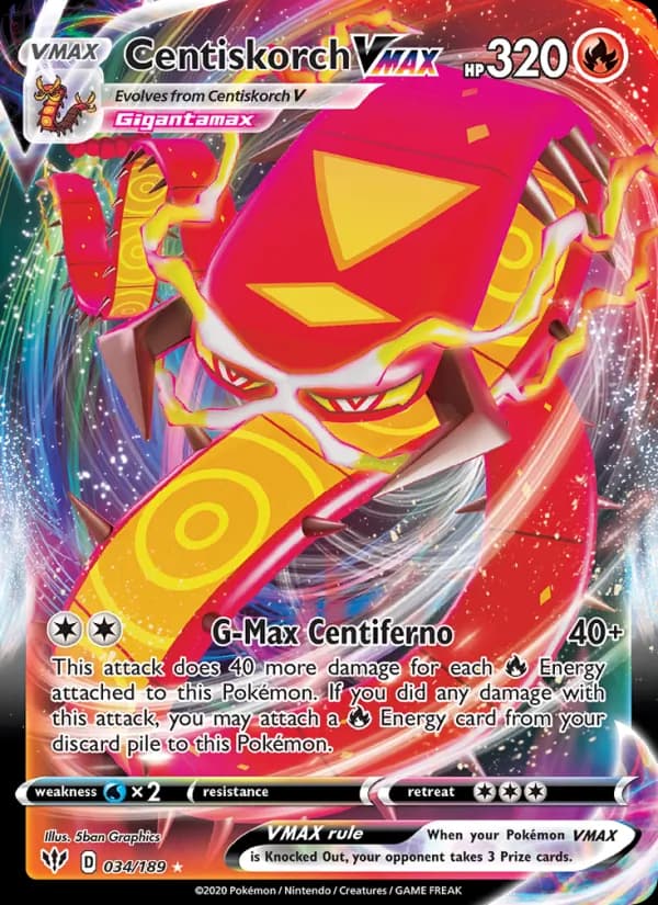 Centiskorch VMAX 34/189, Darkness Ablaze
