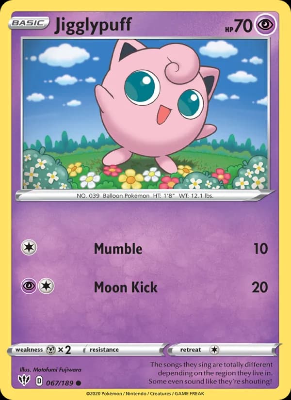 Jigglypuff 67/189, Darkness Ablaze