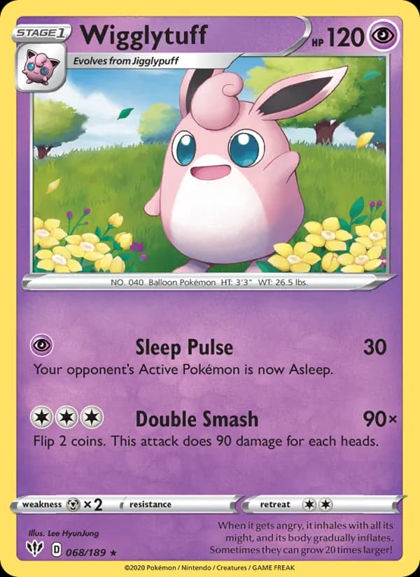 Wigglytuff 68/189, Darkness Ablaze