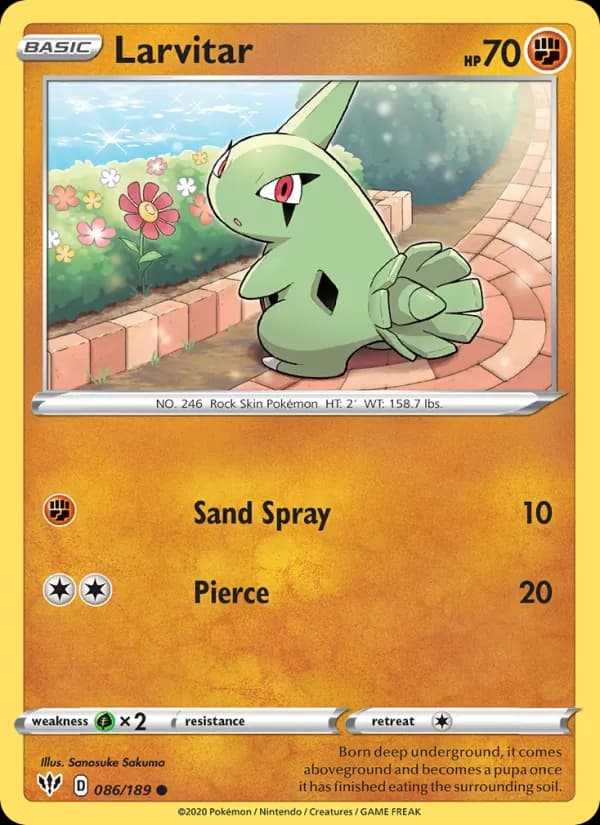 Larvitar 86/189, Darkness Ablaze