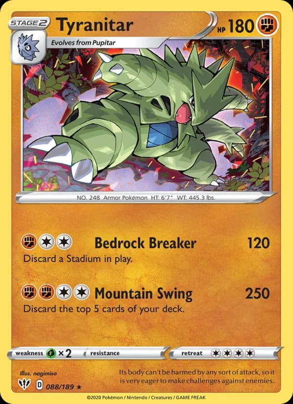 Tyranitar 88/189, Darkness Ablaze