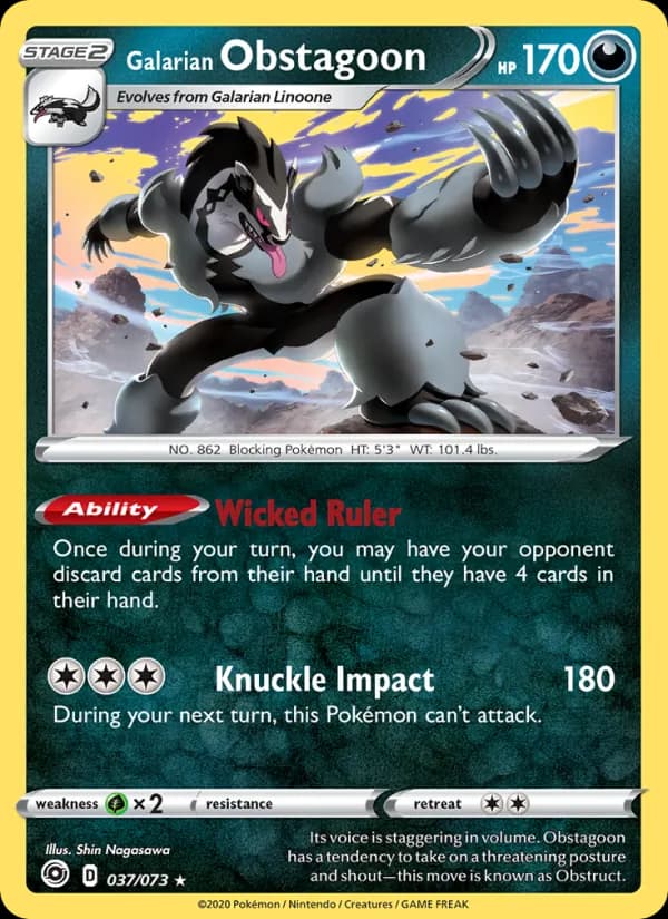 Galarian Obstagoon 37/73, Champion's Path