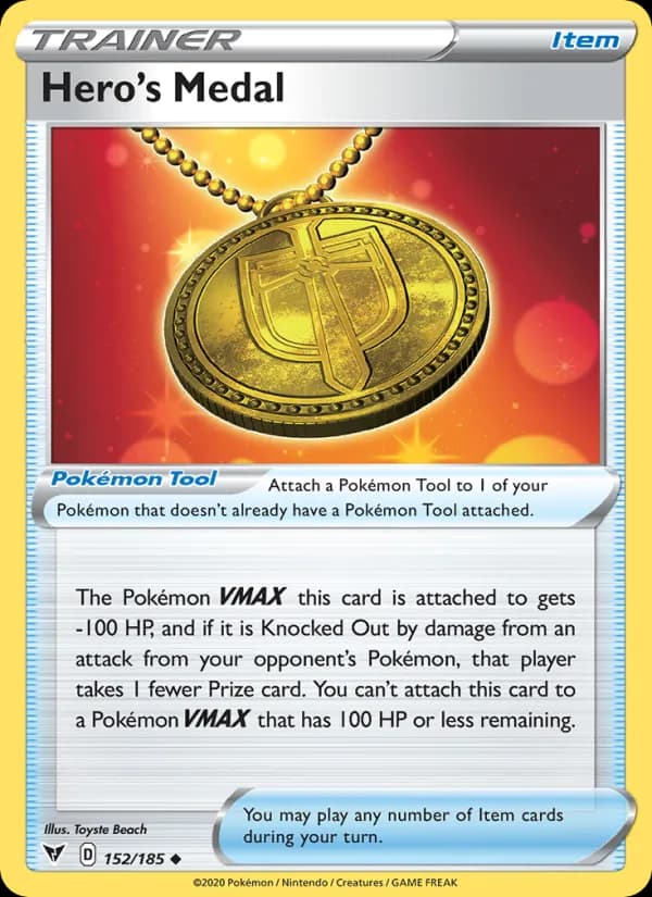 Hero's Medal 152/185, Vivid Voltage