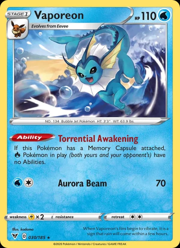 Vaporeon 30/185, Vivid Voltage